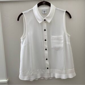 Cabi Pleat Sleeveless Blouse XS